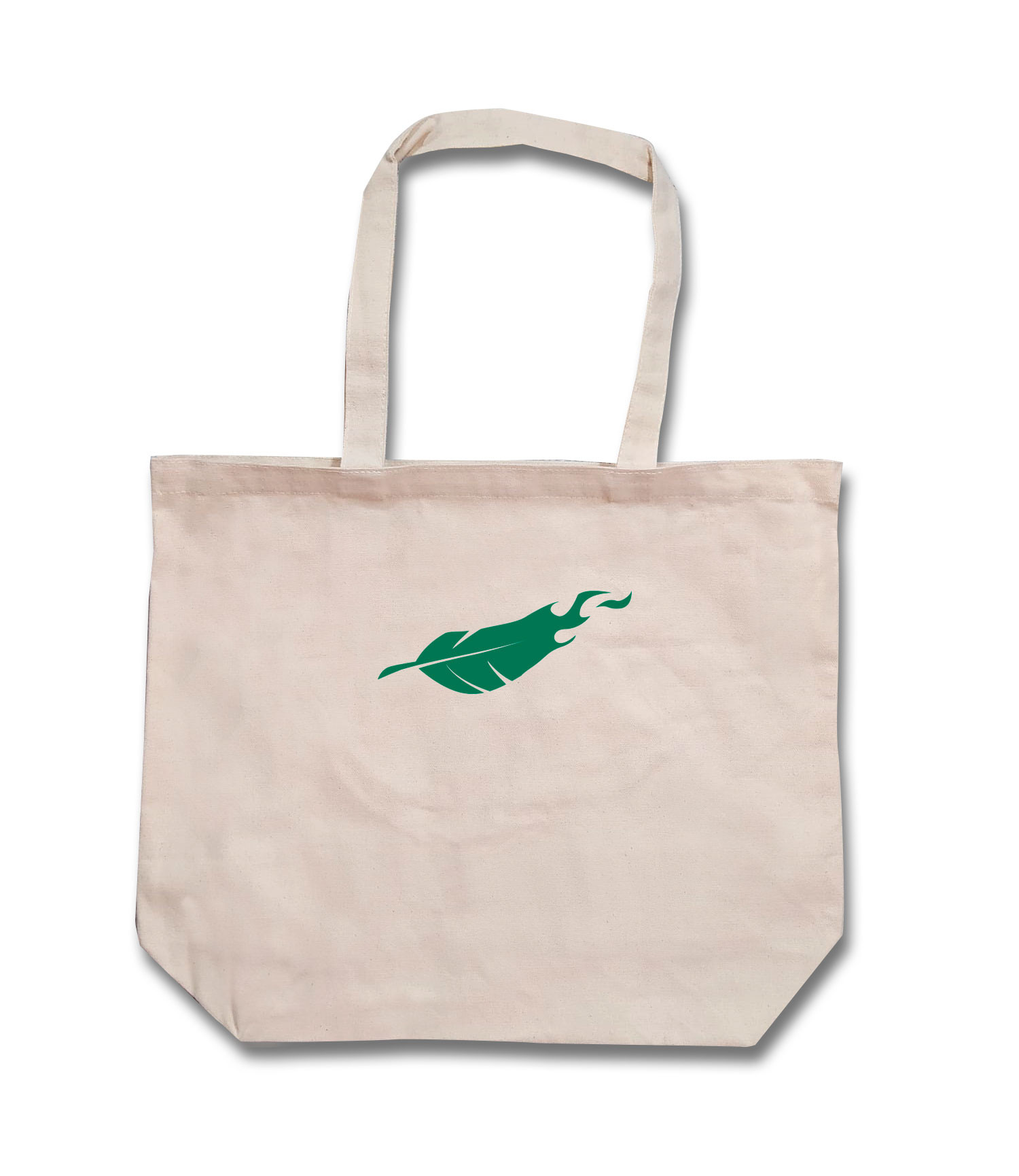 Bolsa Tote Bag Green Feather